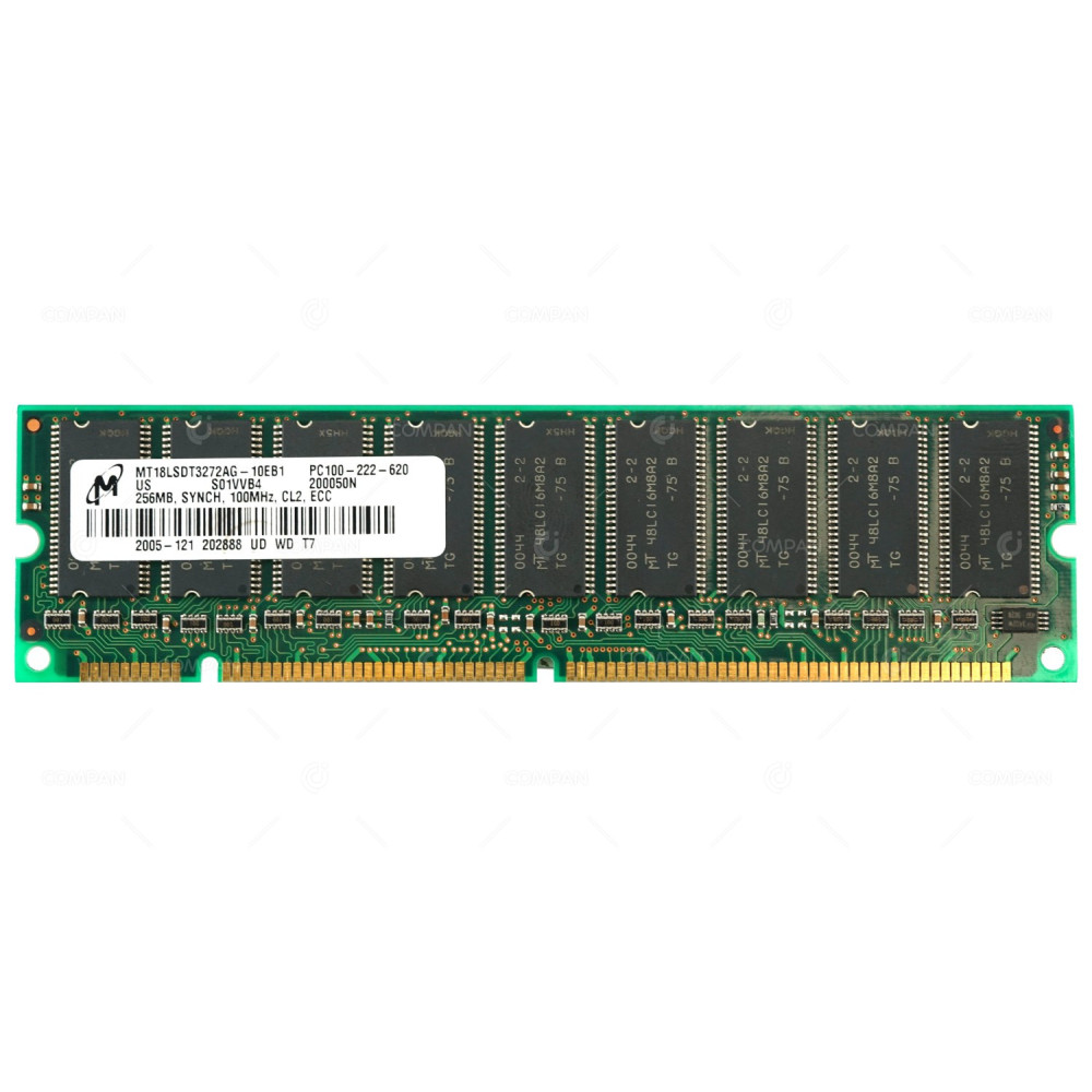 MT18LSDT3272AG-10EB1 MICRON MEMORY 256MB PC100 100MHZ 168 PIN DUAL RANK CL2 ECC DIMM SDRAM UNBUFFERED PC100-222-620